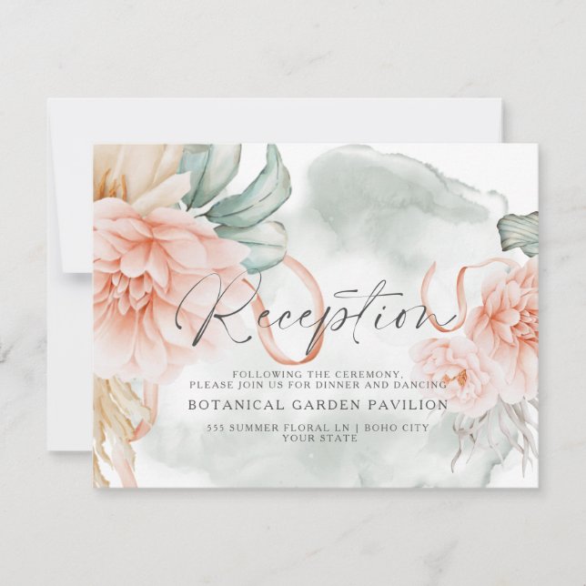 BOHO Coral Ro Flowers Watercolor Recept (Framsida)
