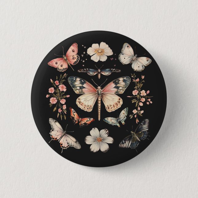 Boho Cottagecore Monarch Butterfly Knapp (Framsida)
