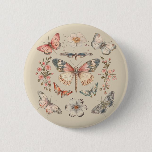 Boho Cottagecore Monarch Butterfly Knapp (Framsida)