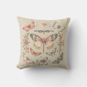 Boho Cottagecore Monarkfjäril Kudde