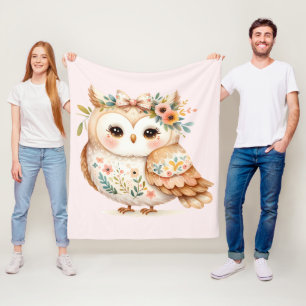 Boho Cottagecore Uggla Blommigt Farmcore Charm Fleecefilt