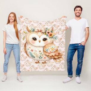 Boho Cottagecore Uggla Blommigt Farmcore Charm Fleecefilt