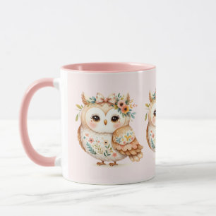 Boho Cottagecore Uggla Blommigt Farmcore Charm Mugg