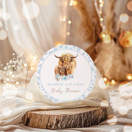 Boho Cow Blue Pampas Grass Boy Shower Favors favor Runt Klistermärke