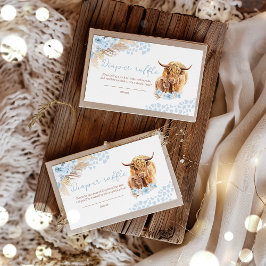 Boho Cow Pampas Grass Baby Shower Raffle Tilläggskort