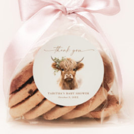 Boho Cow Par Baby Shower Tack Runt Klistermärke