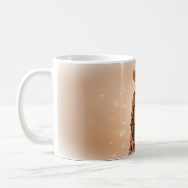 Boho Cowgirl Gnistrande Flätor Western Glow Mugg (Vänster)