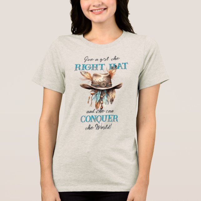 Boho Cowgirl Hat T-shirt (Framsida)