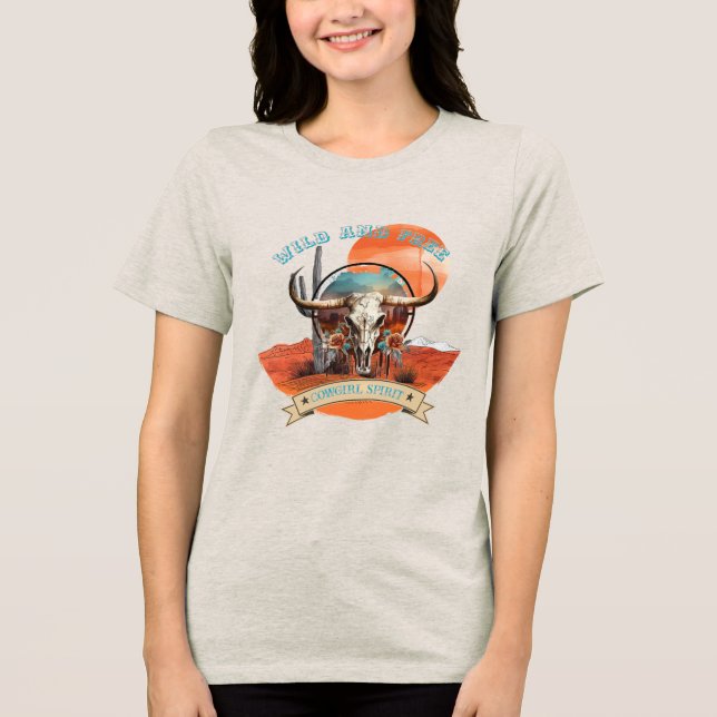 Boho Cowgirl Spirit T-Shirt (Framsida)