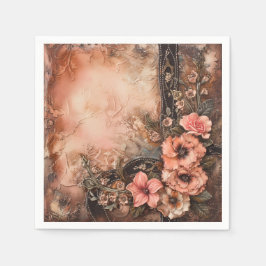 Boho Cowgirl Western Blommigt Bröllop Napkins Pappersservett