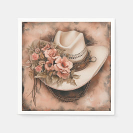 Boho Cowgirl Western Blommigt Bröllop Napkins Pappersservett