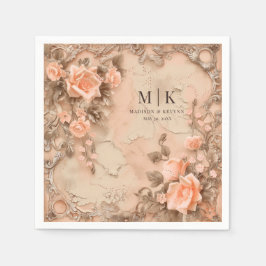 Boho Cowgirl Westerna Blommigt Bröllop Napkins Pappersservett