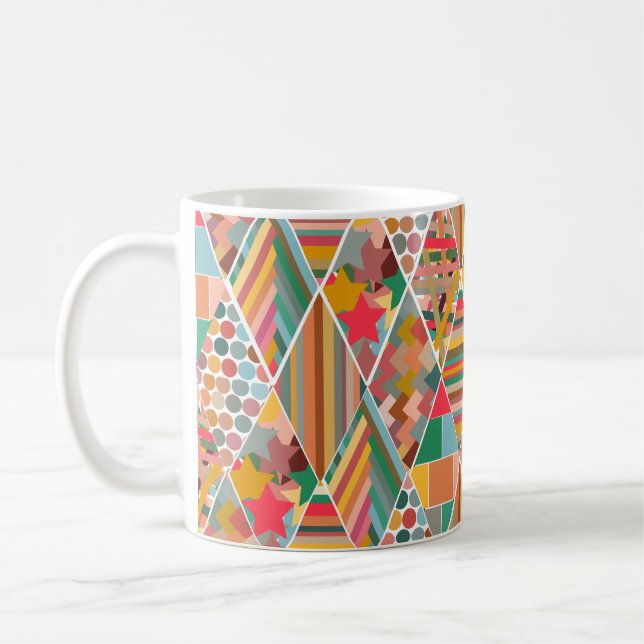 Boho Crazy Quilt Coffee Mugg (Vänster)
