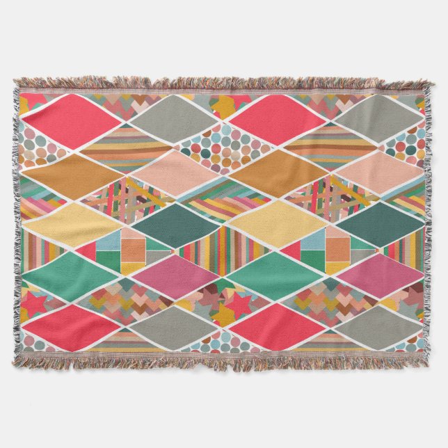 Boho Crazy Quilt Filt (Framsidan)