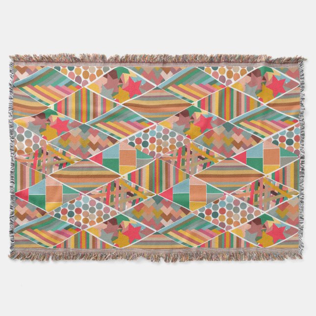 Boho Crazy Quilt Filt (Framsidan)