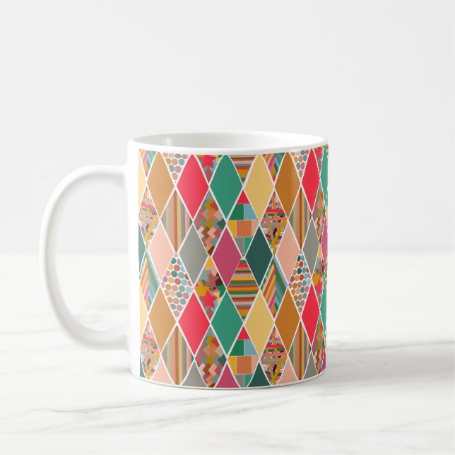 Boho Crazy Quilt Kaffemugg (Vänster)