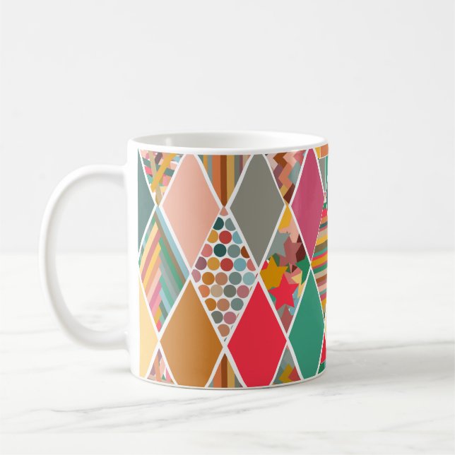 Boho Crazy Quilt Kaffemugg (Vänster)