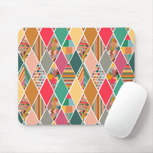 Boho Crazy Quilt Musmatta (Med mus)