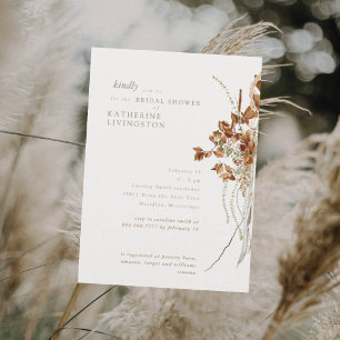 Boho Cream Elegant Möhippa Inbjudningar
