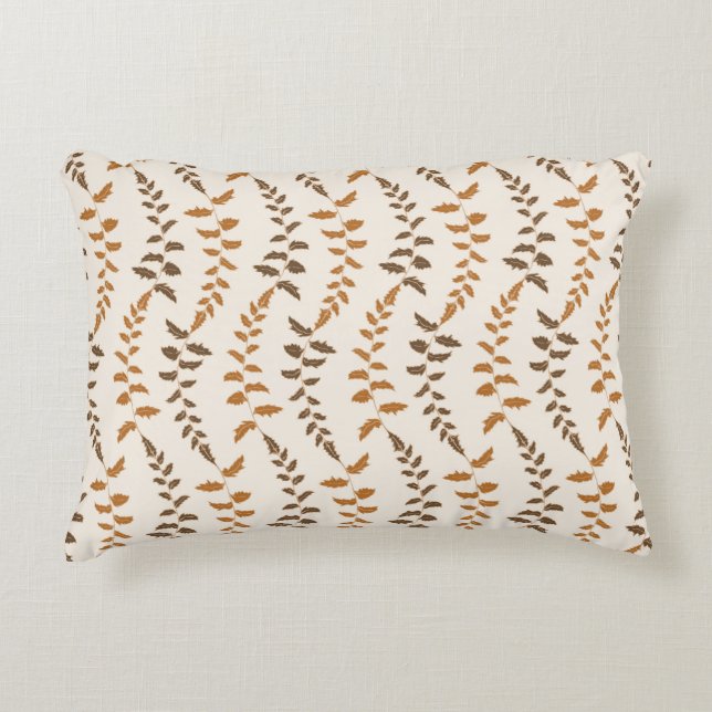 Boho Cream Fern Strings - Sömlös mönster. Prydnadskudde (Framsidan)