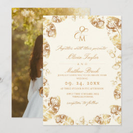 Boho Cream Guld | Elegant Fall Wedding Inbjudningar