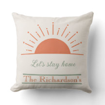 Boho Cream Let's Stay Home Kudd Sunuppgång Design