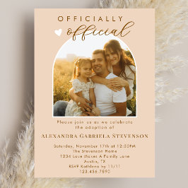 Boho Cream Pastel Official Adoption Day Party Inbjudningar