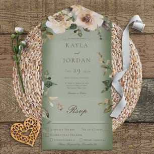 Boho Cream Ro Sage Grönt Middag