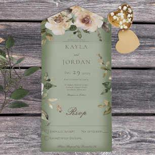 Boho Cream Ro Sage Grönt No Middag
