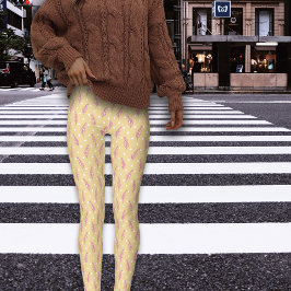 Boho Cream Rosa Botanicals Leggings