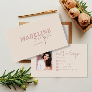 Boho Cream Rosa Typography-skript Visitkort