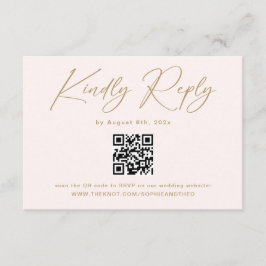 Boho Crème Neutral Bröllop RSVP Qr Kod Tilläggskort