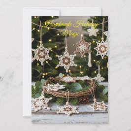 Boho Crochet Snowflake-julprydnader Inbjudningar