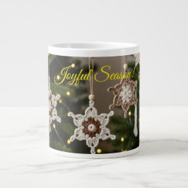 Boho Crochet Snowflake Mysigt Beverage-jul Jumbo Mugg