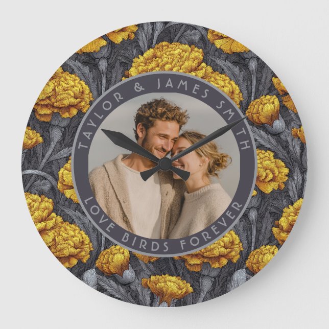 Boho Custom Carnation Inspired Mountain Wedding Stor Klocka (Framsida)