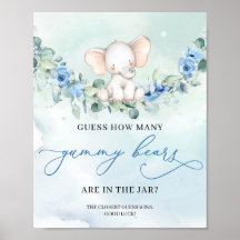 Boho Cute baby elephant vet hur många gummibjörnar