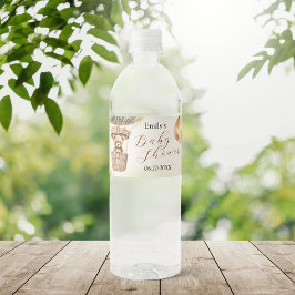 Boho Cute Bear Luft Balloon Clouds Baby Shower Vattenflaskor Etikett