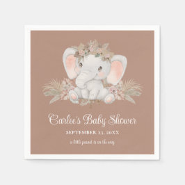 Boho Cute Elephant Gender Neutral Baby Shower Pappersservett