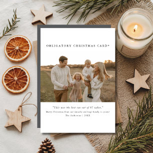 Boho Cute Funny Family Photo Obligatorisk jul Julkort