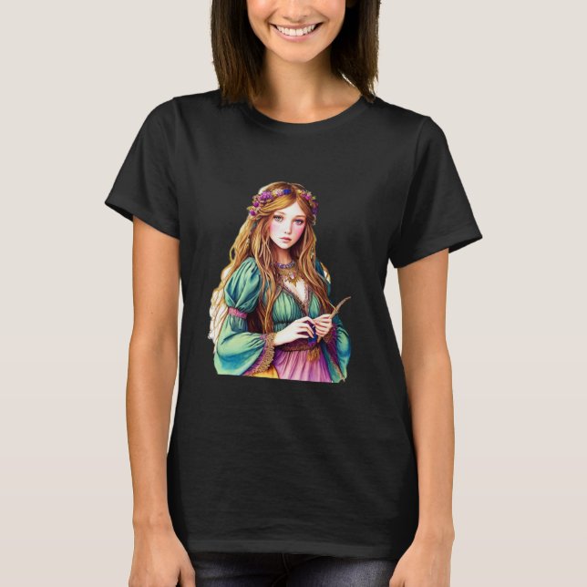 Boho Cute Girl T Shirt (Framsida)