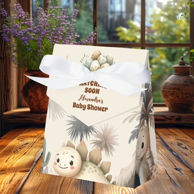 Boho Cute Hatching Soon Dinosaur Baby Shower Presentaskar (Skapare uppladdad)