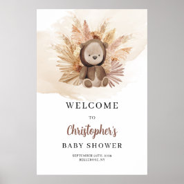 Boho Cute nalle tropiska babyskor Välkommen Poster