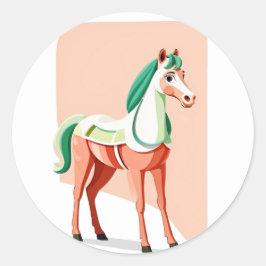 Boho Cute Pony Design Minimalist Horse Runt Klistermärke