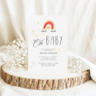 Boho Cute Rainbow Baby Shower Inbjudningar