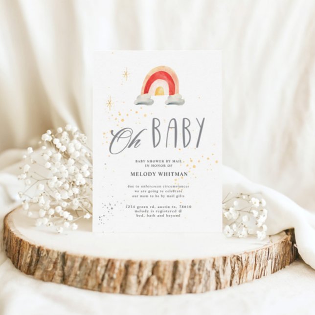 Boho Cute Rainbow Baby Shower Inbjudningar (Skapare uppladdad)