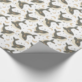 Boho Cute Whale Måne Star Presentpapper
