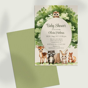 Boho Cute Woodland Animals Baby Shower-inbjudan Inbjudningar