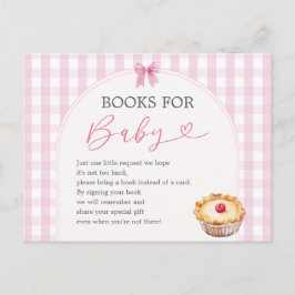 Boho Cutie Paj Rosa Gingham Bokar för Baby Vykort