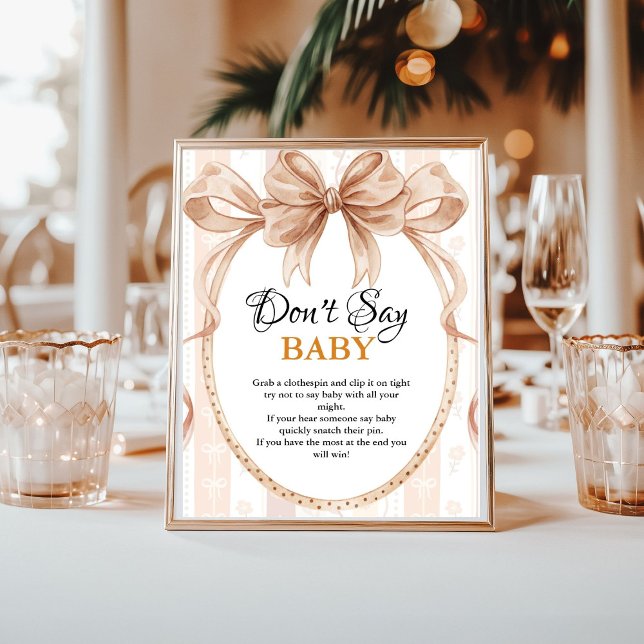 Boho cutie paj säger inte baby babyskylt poster (Skapare uppladdad)