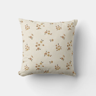 Boho Daety Blommigt Flowers på Cream Kudde